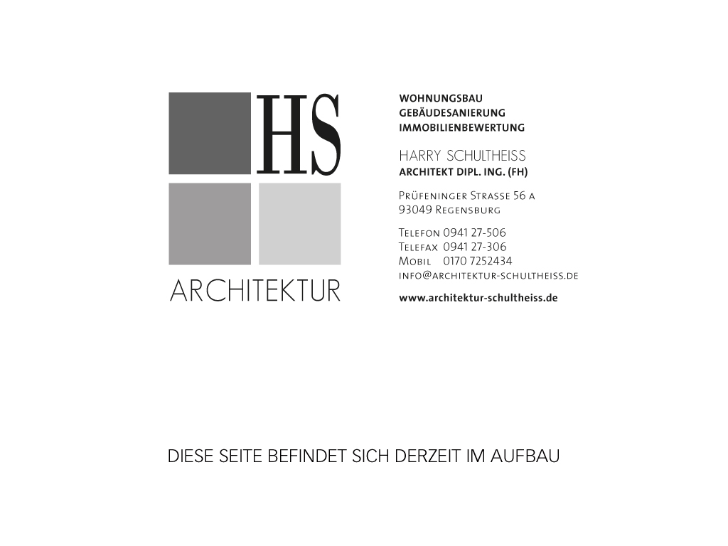 Harry Schultheiss. Architekt, Regensburg, Gebäudesanierung, Immobilienbewertung, Wohnugnsbau.
